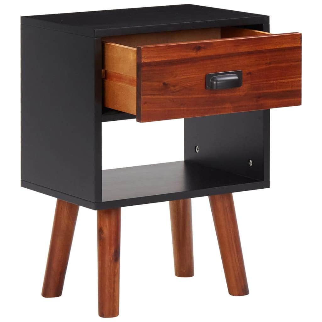 Solid Acacia Wood Bedside Cabinets 2 pcs