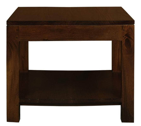 Solid Mahogany Timber Lamp Table 60 x 60 cm (Chocolate)