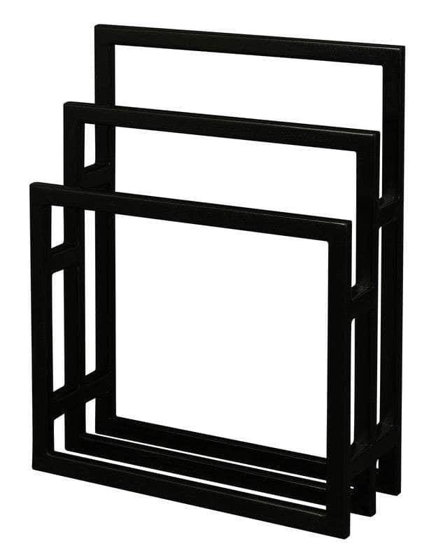 Solid Mahogany Timber Towel Stand (Black)