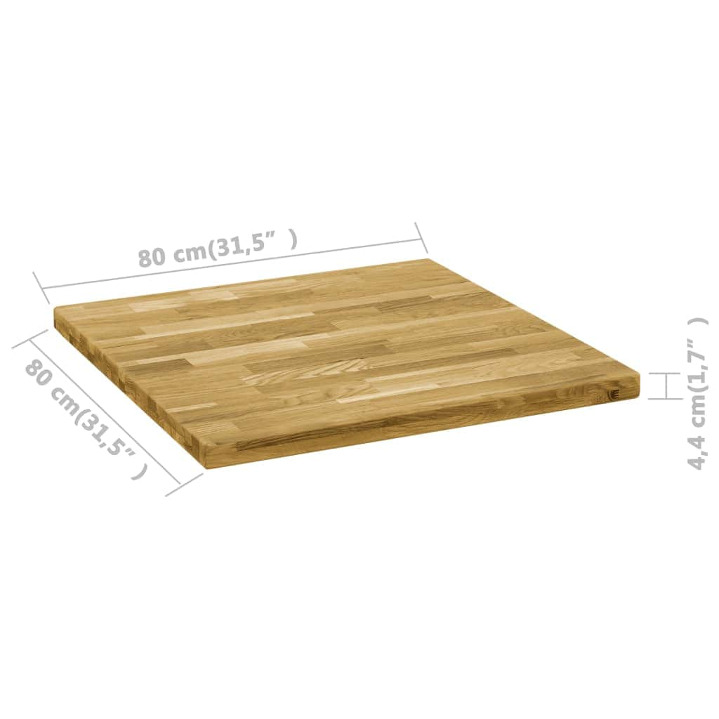 Solid Oak Wood Square Table Top 44 mm