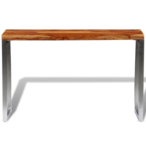 Solid Sheesham Wood Console Table With Steel Leg