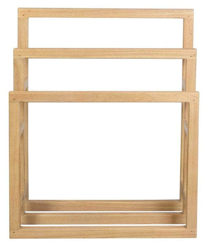 Solid White Cedar Wood Towel Stand Natural/Black