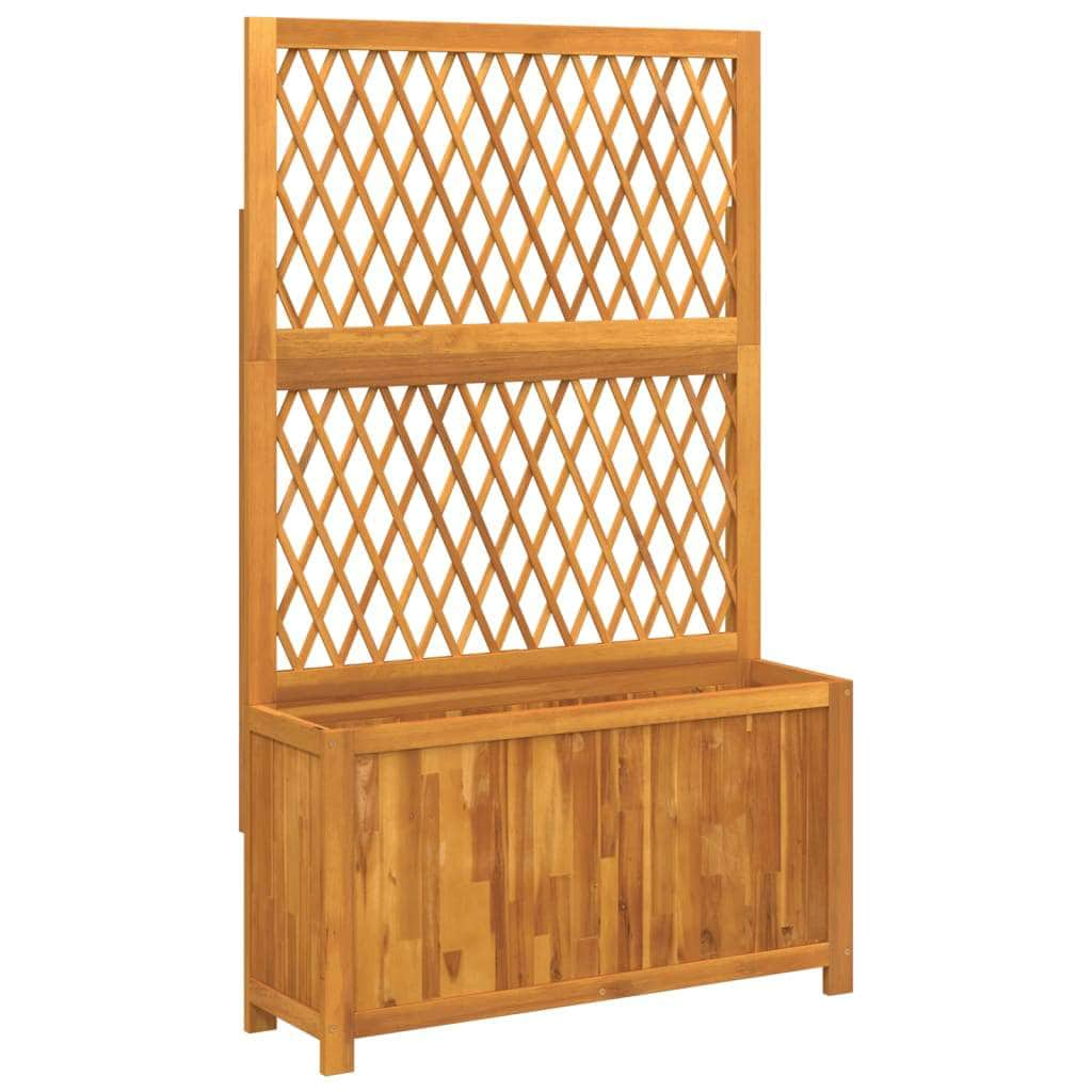 Solid Wood Acacia - Planter with Trellis