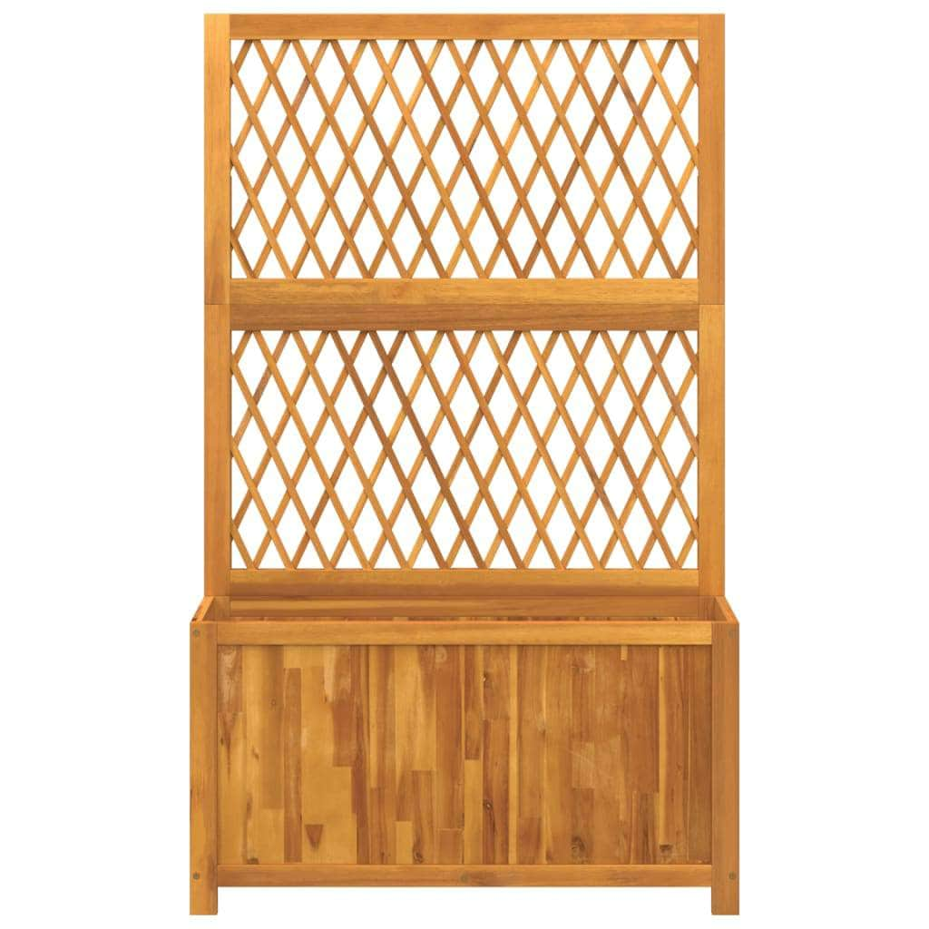 Solid Wood Acacia - Planter with Trellis