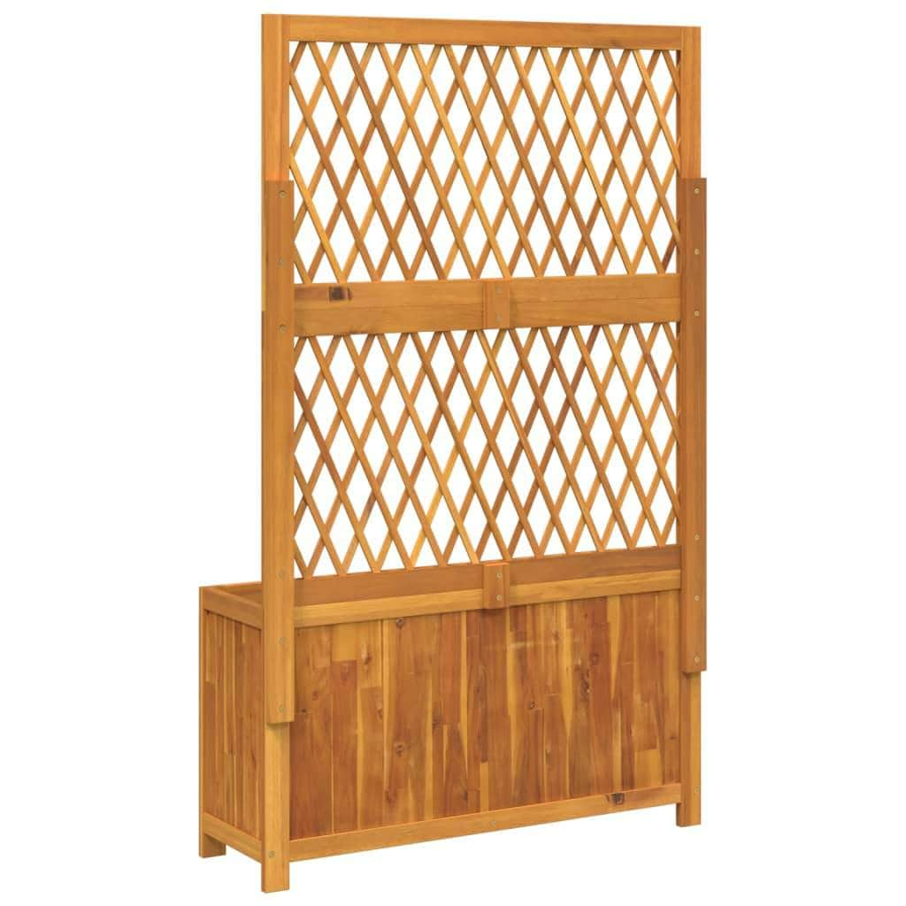 Solid Wood Acacia - Planter with Trellis