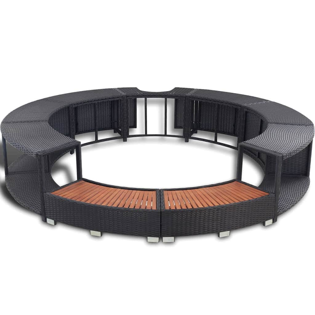 Spa Surround Black Poly Rattan