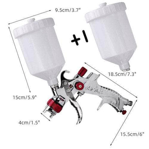 Spray Gun Kit Hvlp Gravity Feed Air Paint Sprayer 3 Nozzles 1.4Mm 1.7Mm 2Mm