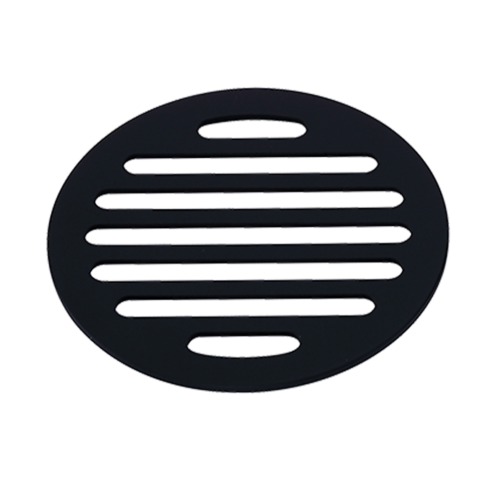 Square Black Floor Grate Drain 110 mm Full Brass Construction