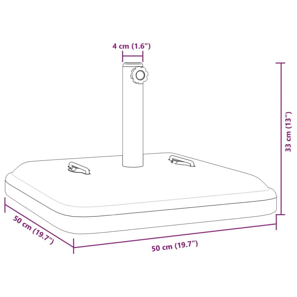 Square Parasol Base with Handles, 27 kg Poles