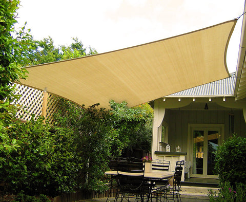 Rectangular Shade Sail: 8m x 5m - Sand