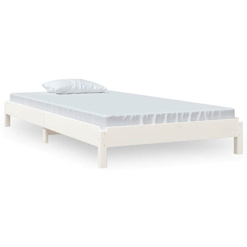 Stack Bed White Solid Wood Pine Single Size