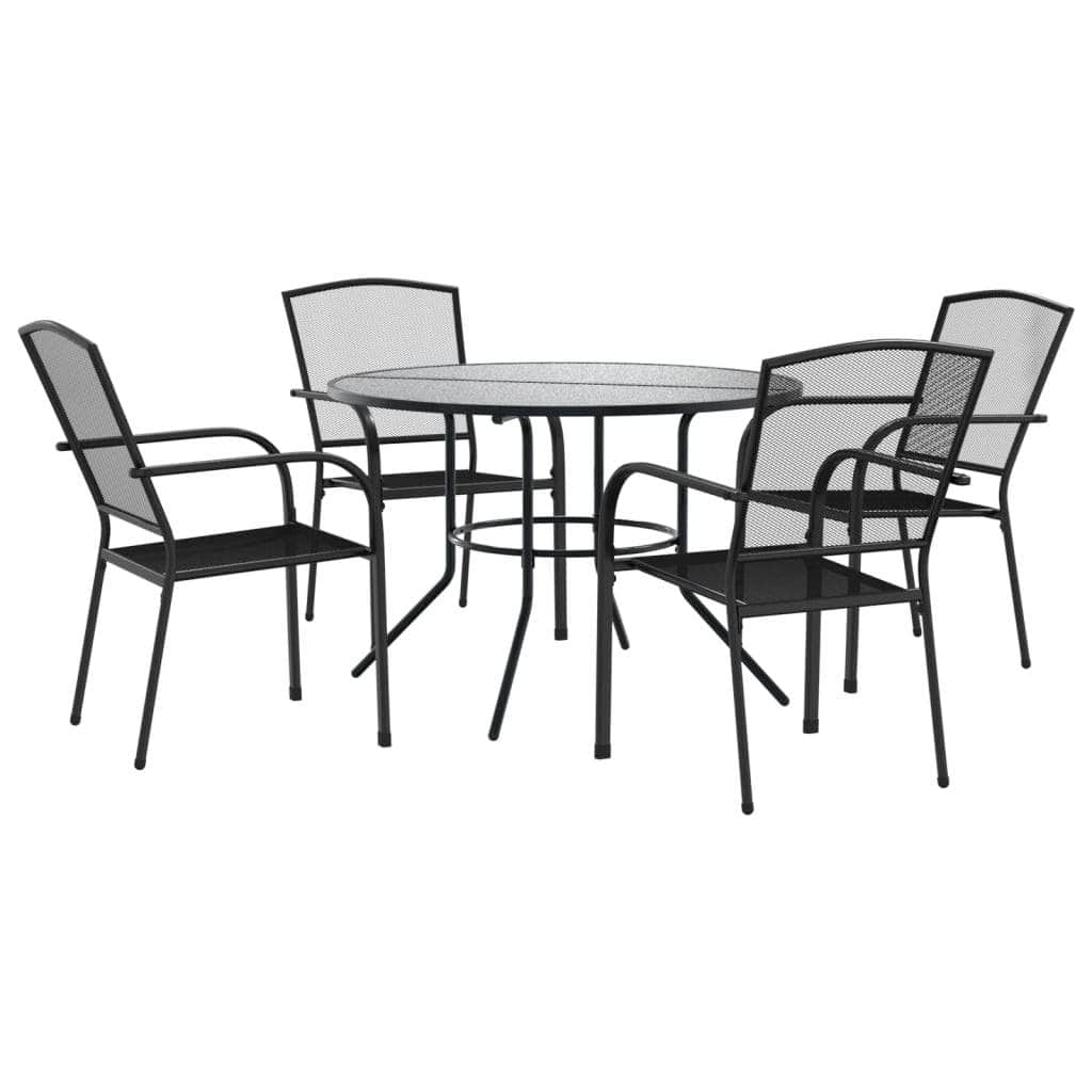 Stackable Garden Chair Set 5 Piece - Anthracite