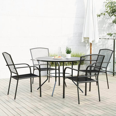 Stackable Garden Chair Set 5 Piece - Anthracite