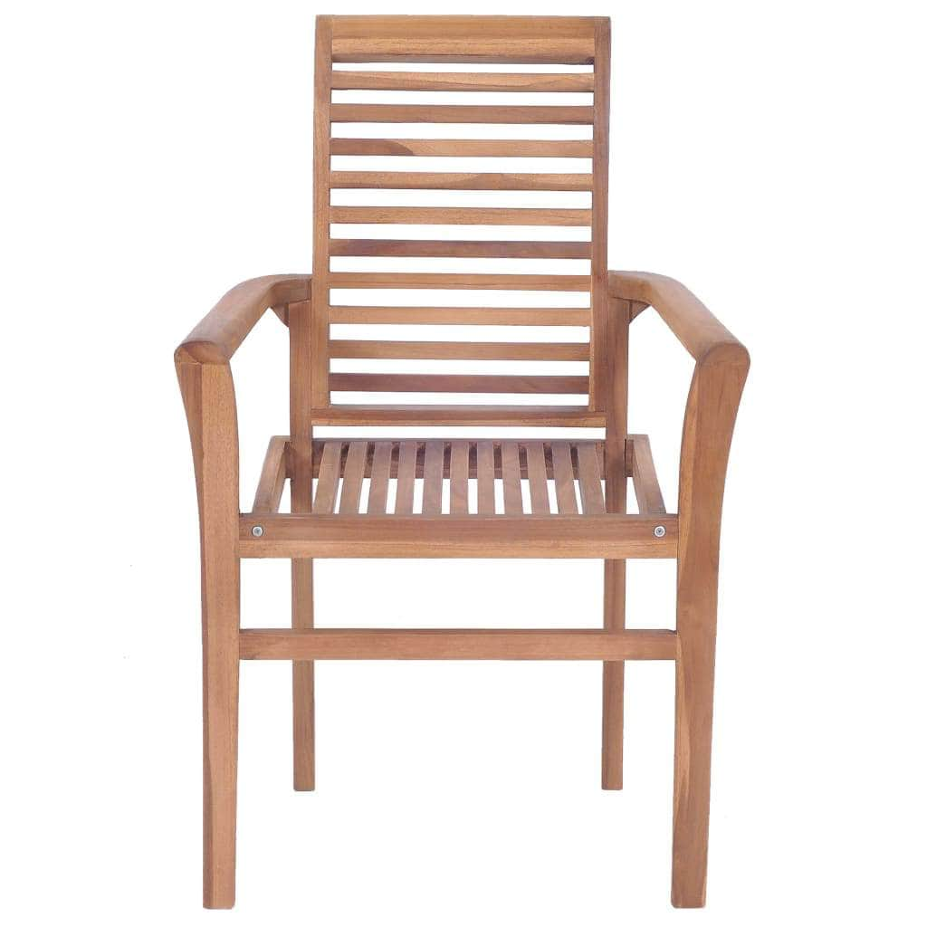 Stacking Dining Chairs 2 pcs Solid Teak