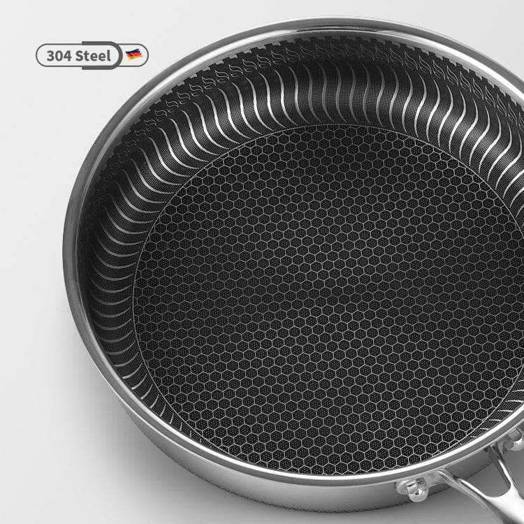 Stainless Steel Frying Pan Non-Stick Cooking Frypan 32Cm Honeycomb Double Sided