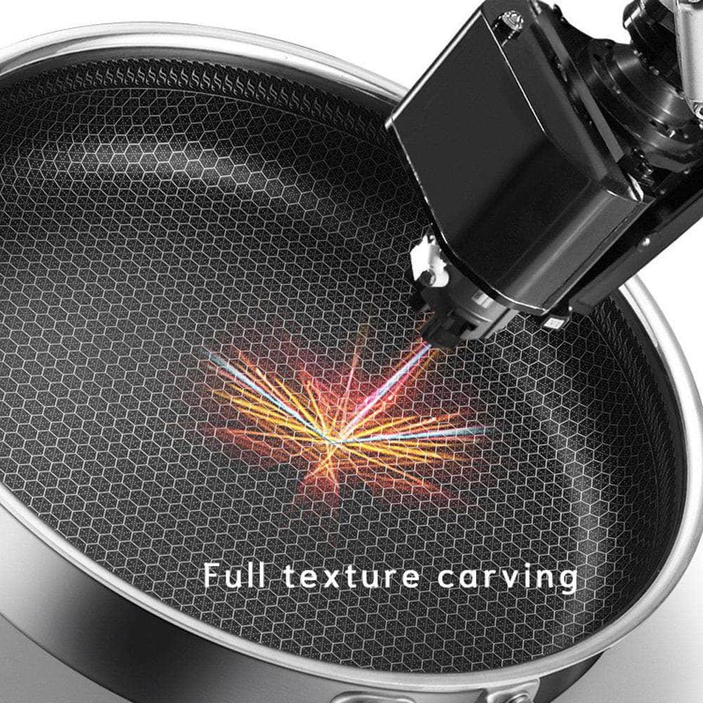 Stainless Steel Frying Pan Non-Stick Cooking Frypan 32Cm Honeycomb Double Sided