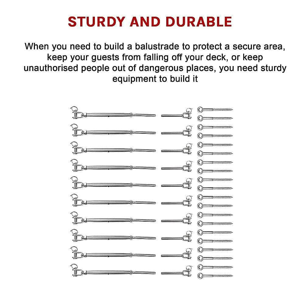 Stainless Steel Wire Rope Diy Balustrade Kit Jaw/Swage Fork