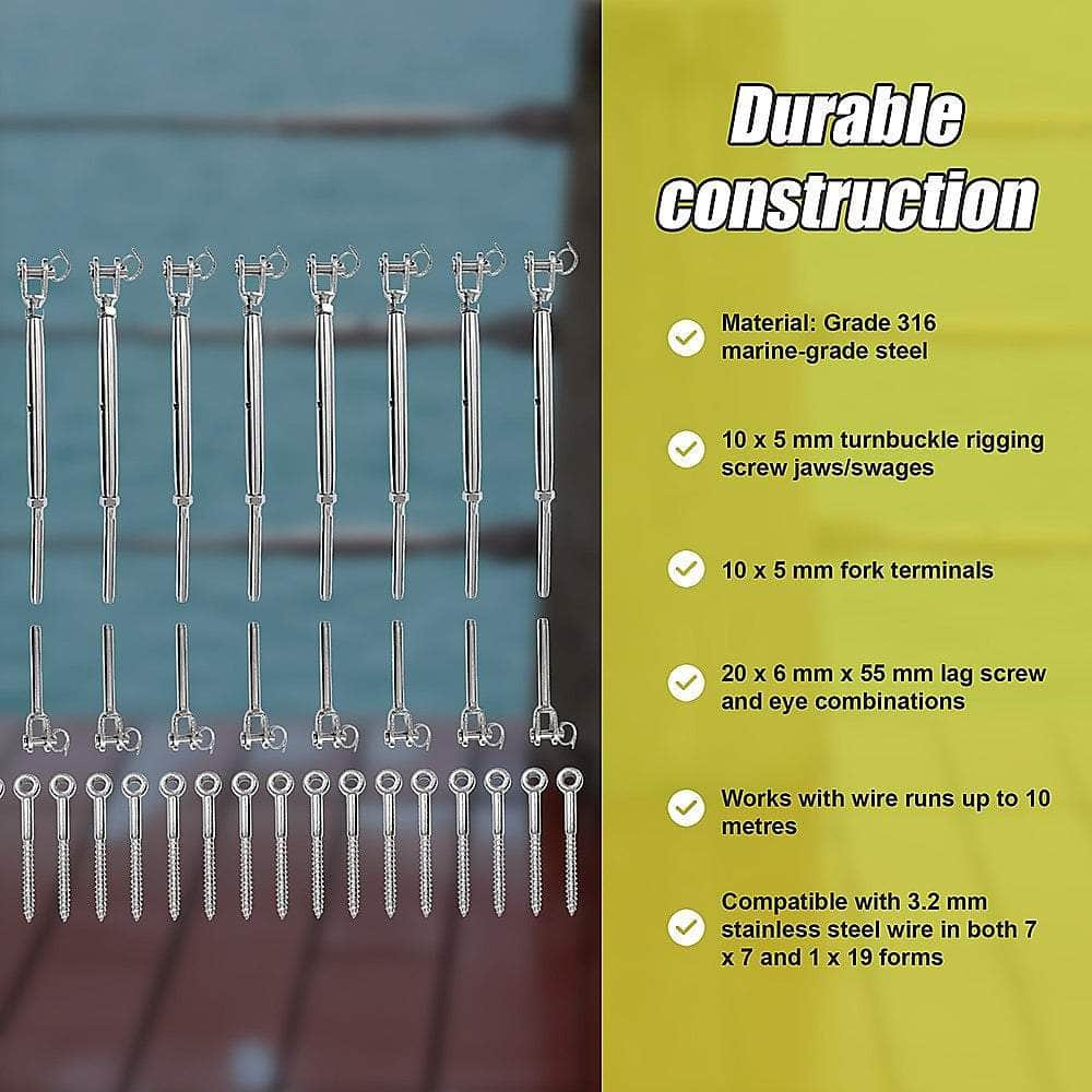 Stainless Steel Wire Rope Diy Balustrade Kit Jaw/Swage Fork