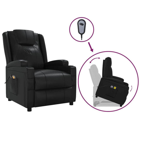 Stand up Massage Chair Black Faux Leather