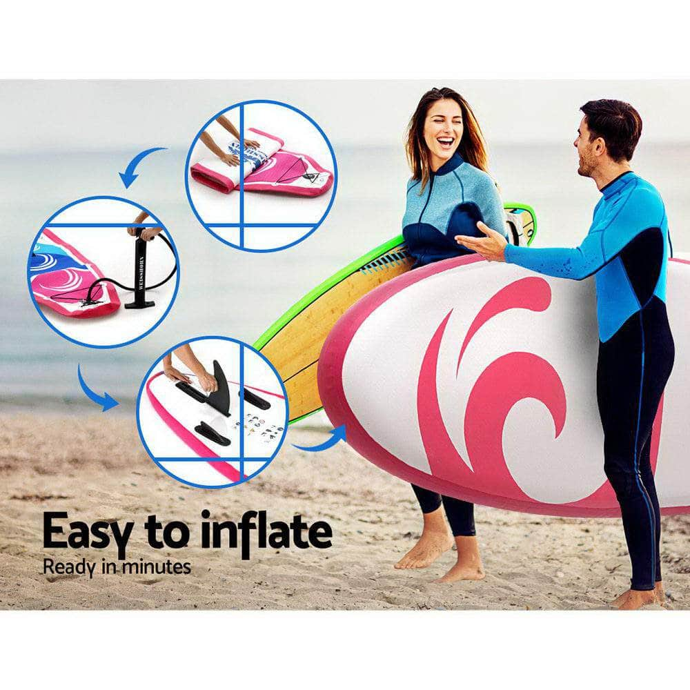 Stand Up Paddle Board 11Ft Inflatable Sup Surfboard Paddleboard Kayak Pink