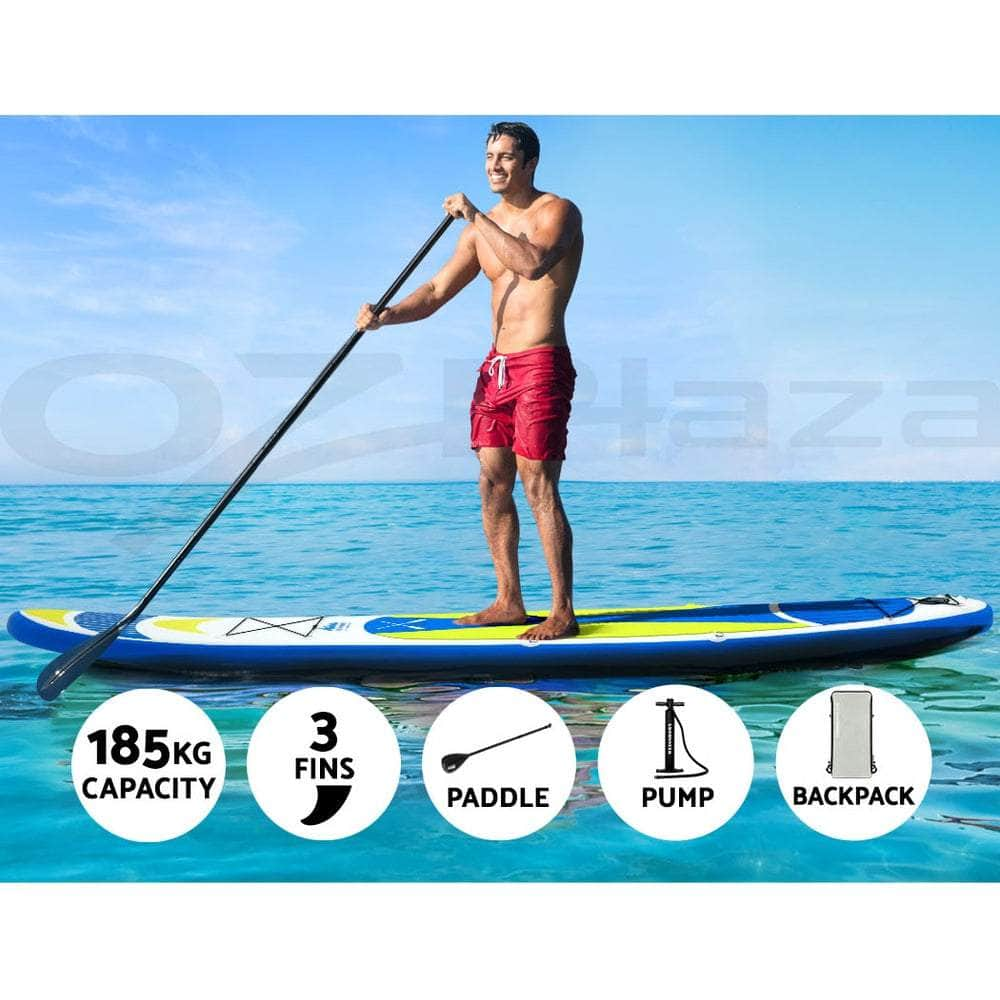 Stand Up Paddle Board 11Ft Inflatable Sup Surfboard Paddleboard Kayak Yellow