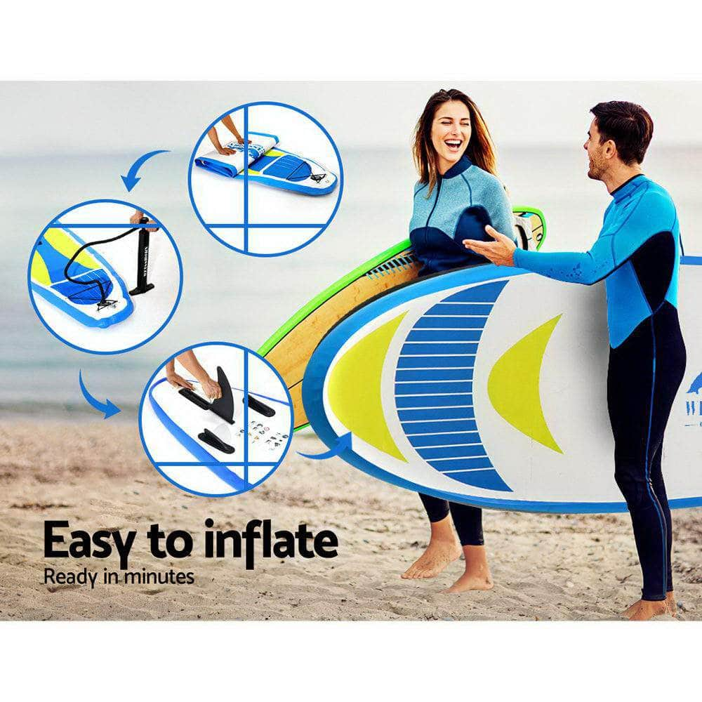 Stand Up Paddle Board 11Ft Inflatable Sup Surfboard Paddleboard Kayak Yellow