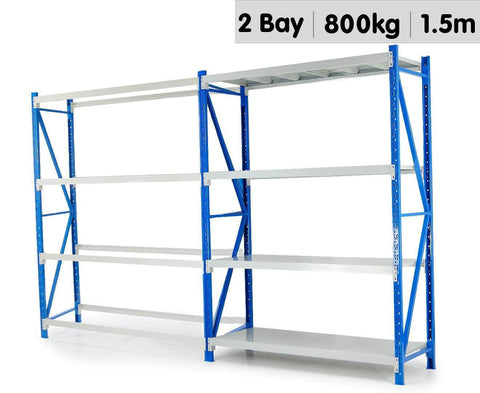 Standard 2 Bay 1.5M Wide Long-Span Garage Shelving 400kg