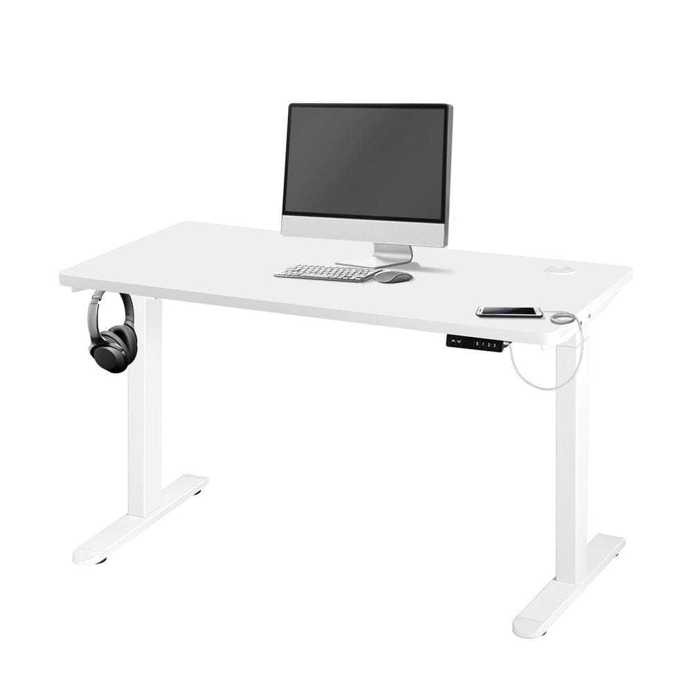 Standing Desk Dual Motor Electric Height Adjustable Sit Stand Table 120cm All White