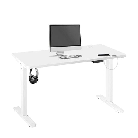 Standing Desk Electric Height Adjustable Motorised Sit Stand Desk 120cm All White