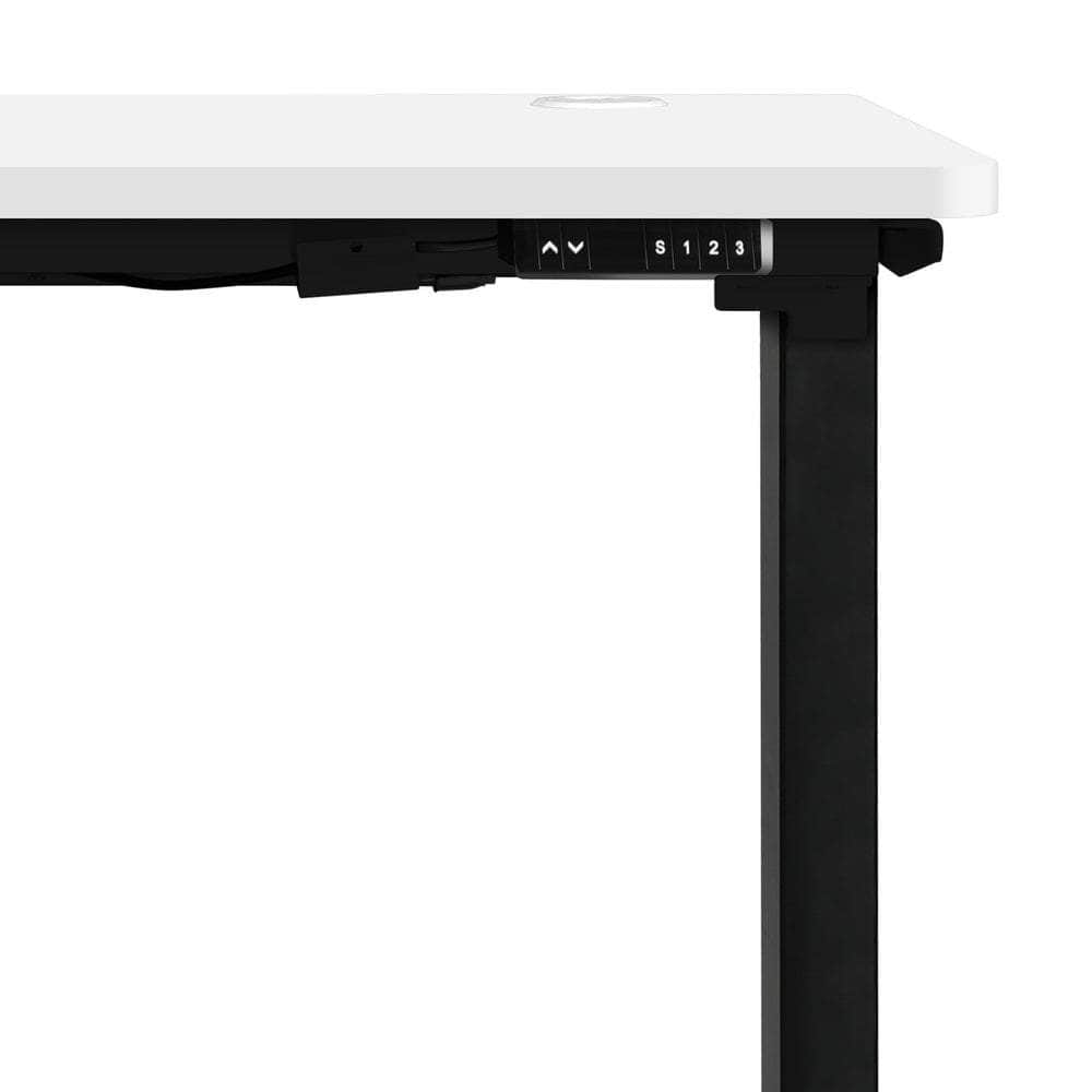 Standing Desk Electric Height Adjustable Motorised Sit Stand Desk 140cm Black and White