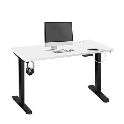 Standing Desk Electric Height Adjustable Motorised Sit Stand Desk 140cm Black and White