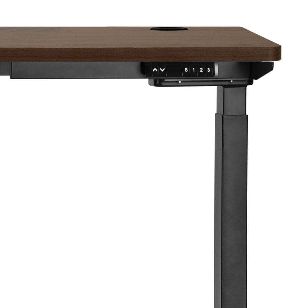 Standing Desk Electric Height Adjustable Motorised Sit Stand Desk 150cm Black and Walnut