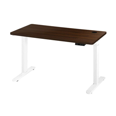 Standing Desk Electric Height Adjustable Motorised Sit Stand Desk 150cm White and Walnut