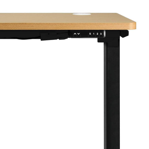 Standing Desk Electric Height Adjustable Motorised Sit Stand Desk Black and OAK