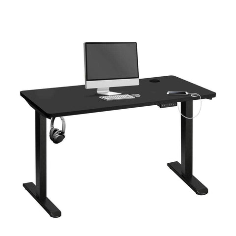 Standing Desk Electric Height Adjustable Motorised Sit Stand Desk Rise Black Top and Black Frame