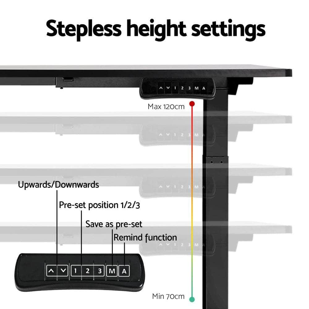 Standing Desk Frame Only Dual Motor Motorised Black