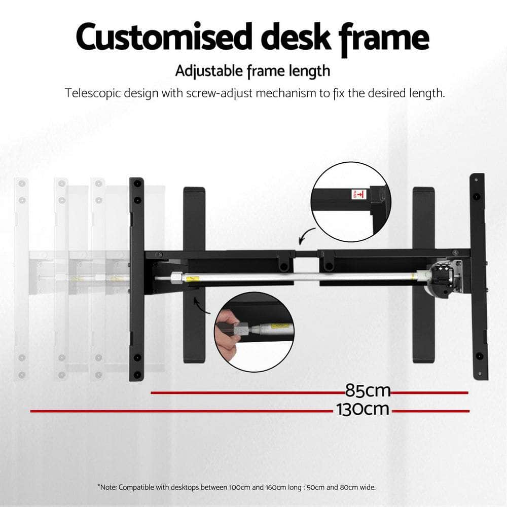 Standing Desk Frame Only Motorised Black