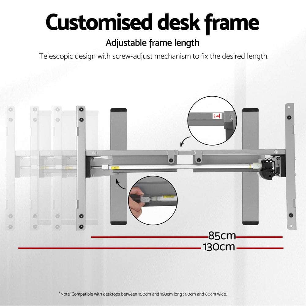 Standing Desk Frame Only Motorised Grey