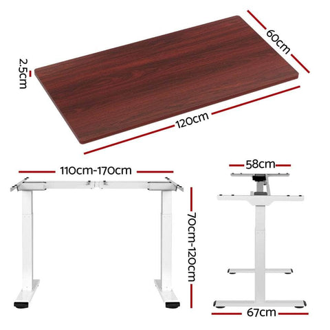 Standing Desk Motorised Dual Motor 120Cm Walnut