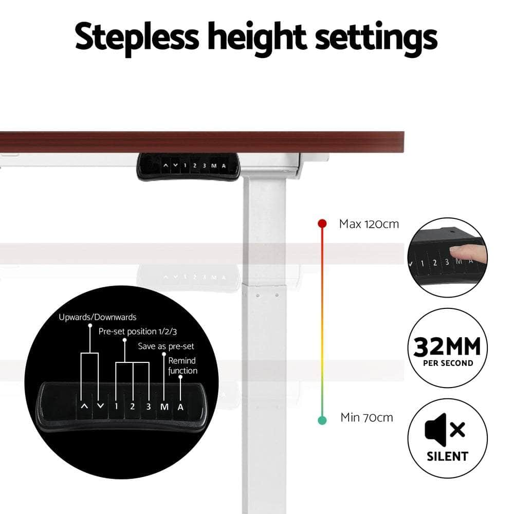 Standing Desk Motorised Dual Motor 120Cm Walnut