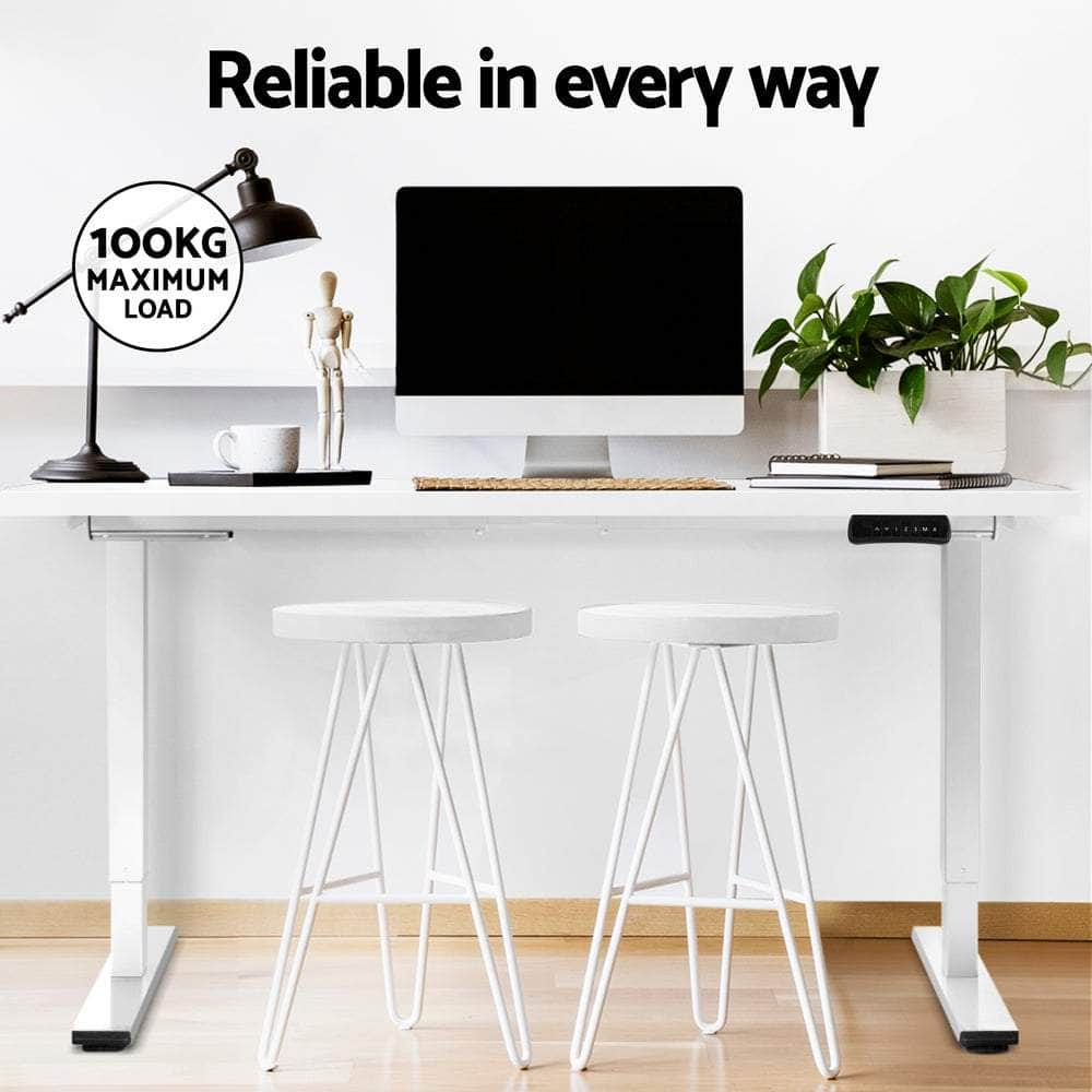 Standing Desk Motorised Dual Motor 140Cm White