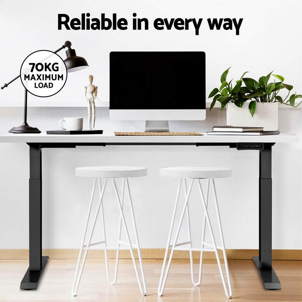 Standing Desk Motorised Dual Motor White 140Cm