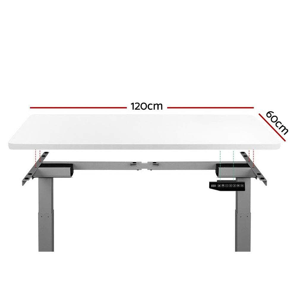 Standing Desk Motorised Height Adjustable Laptop Computer Table Electric Riser Dual Motor 120cm