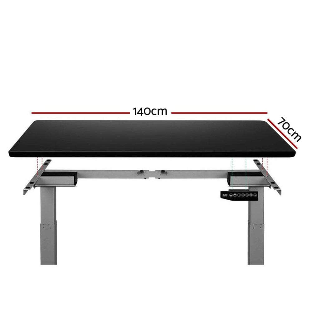 Standing Desk Motorised Sit Stand Table Riser Adjustable Computer Laptop Desks Dual Motors 140cm