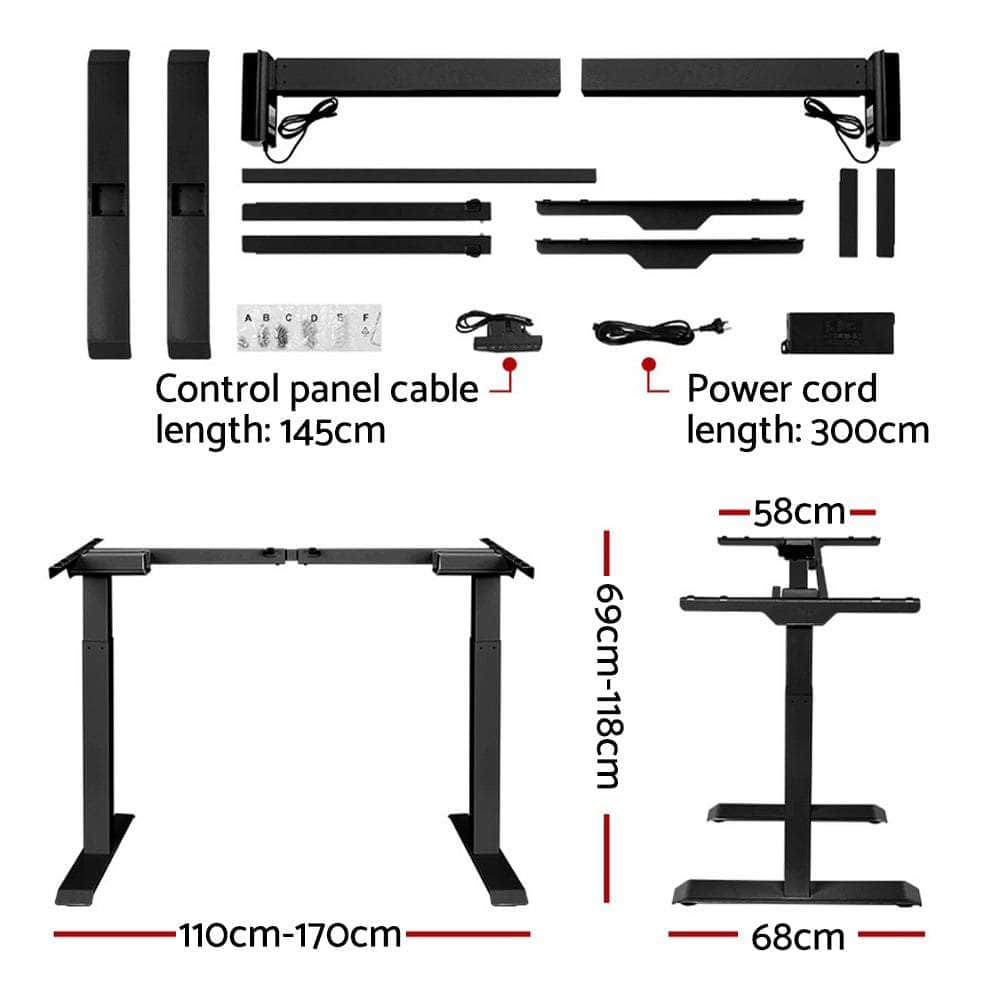 Standing Desk Sit Stand Motorised Electric Computer Laptop Table 120cm Dual Motor