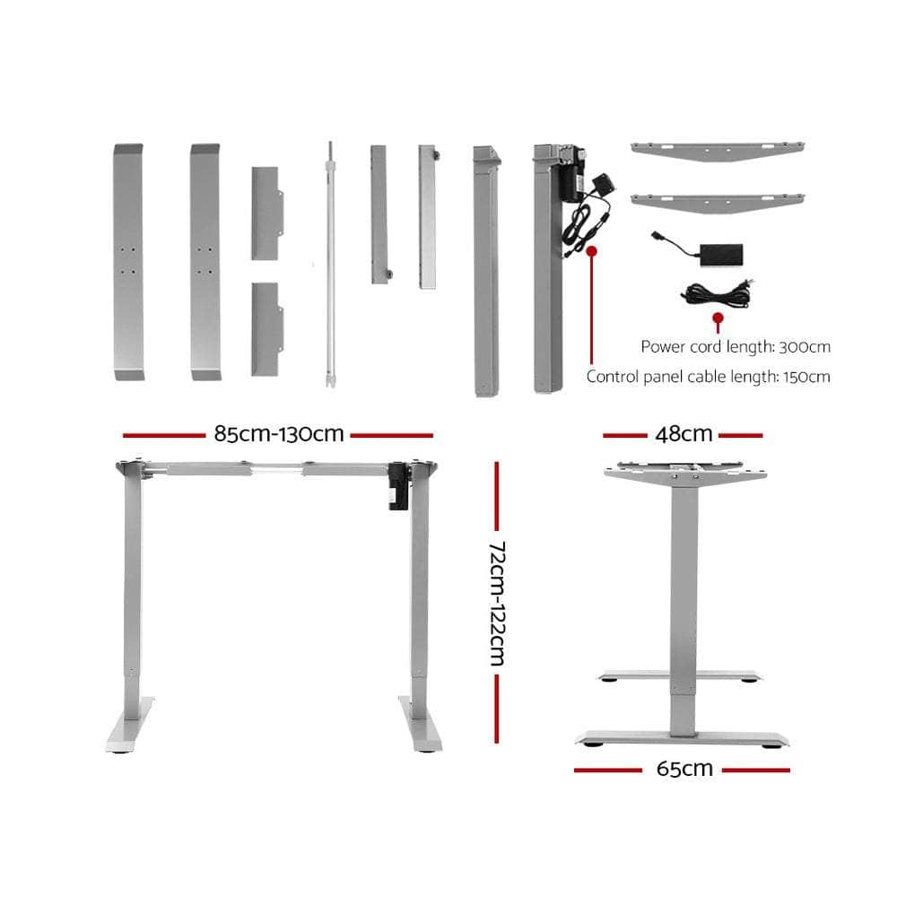 Standing Desk Sit Stand Riser Height Adjustable Motorised Frame Only Grey