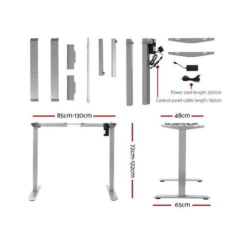 Standing Desk Sit Stand Riser Height Adjustable Motorised Frame Only Grey