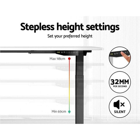 Standing Desk Sit Stand Riser Motorised Electric Computer Laptop Table 120cm Dual Motor