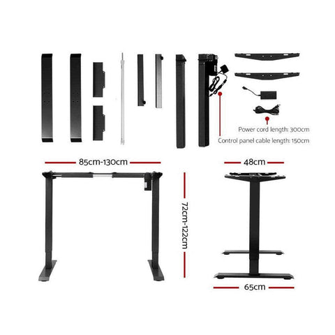 Standing Desk Sit Stand Up Riser Height Adjustable Motorised Electric Computer Laptop Table Black