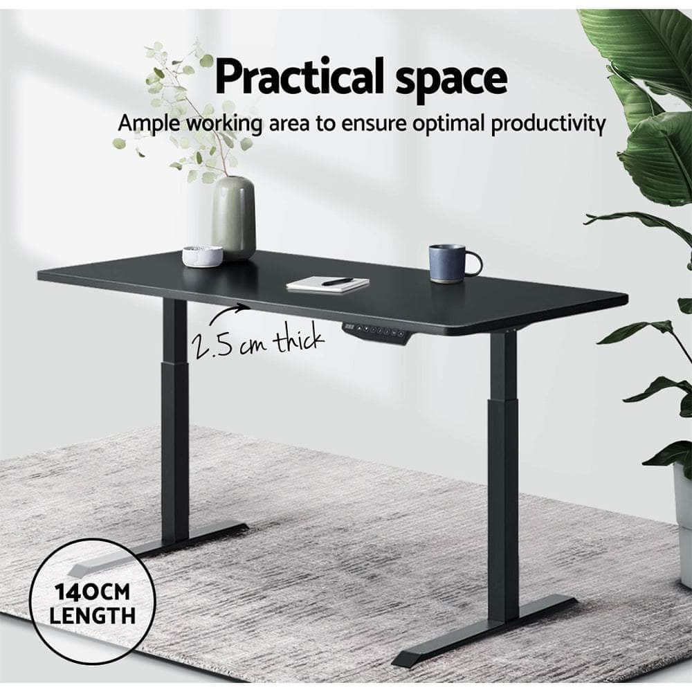 Standing Desk Top Adjustable Motorised Electric Sit Stand Table Black